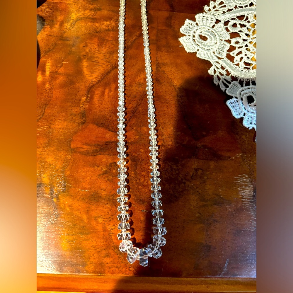 Clear Beaded Necklace - 23”